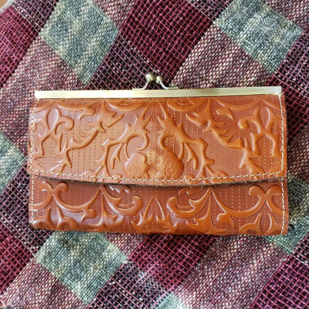 Patricia Nash Brown Tooled Leather Wallet